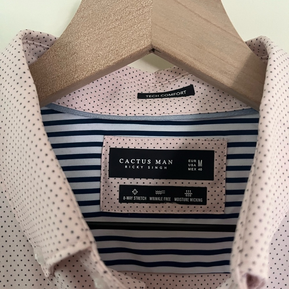 Cactus Light Pink Polka Dot Men's Shirt